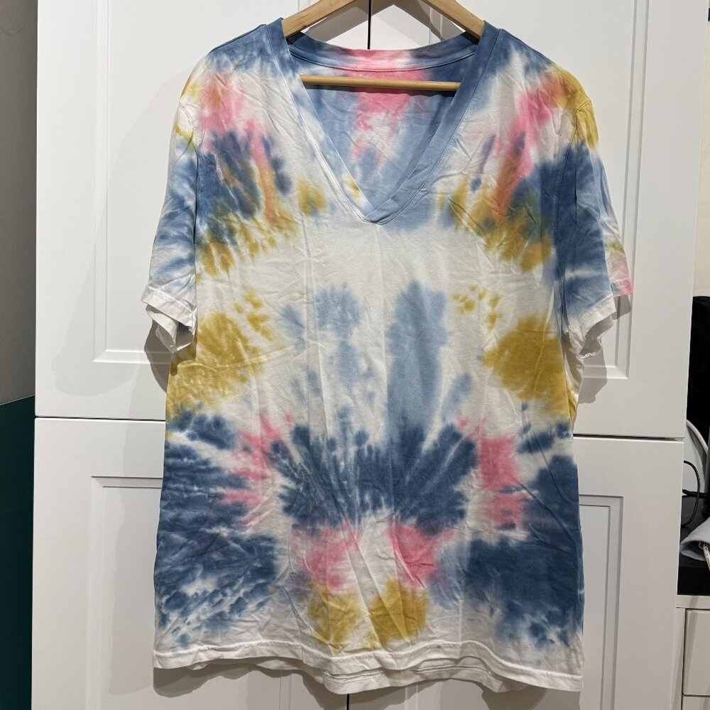 Tie Dye Cotton T-Shirt Short Sleeves Multi XL - Picture 6 of 7